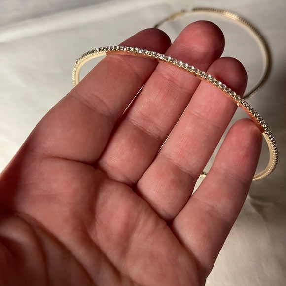 Fashion 925 Silver,Gold Hoop Earrings - Picture 6 of 6